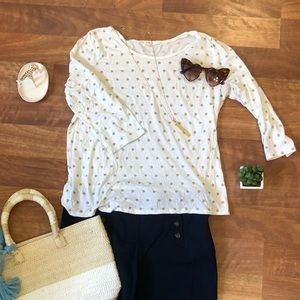 J Crew gold polka dot shirt